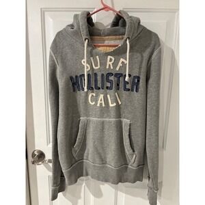 Hollister Gray Surf Cali Graphic Medium Casual Streetwear Hoodie Pocket